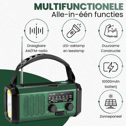 AlertPro™ Noodradio met Zaklamp, SOS en Powerbank | 10.000 mAh