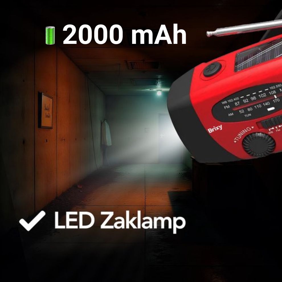AlertPro™ Noodradio met Zaklamp en Powerbank | 2.000 mAh