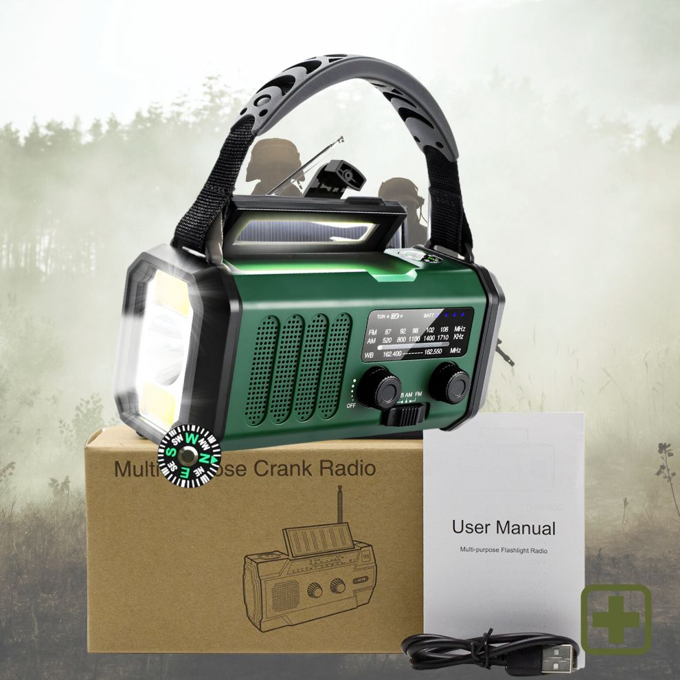 AlertPro™ Noodradio met Zaklamp, SOS en Powerbank | 10.000 mAh