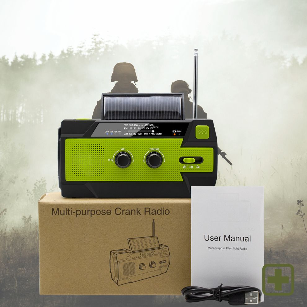 AlertPro™ Noodradio met Zaklamp, SOS en Powerbank | 4.000 mAh