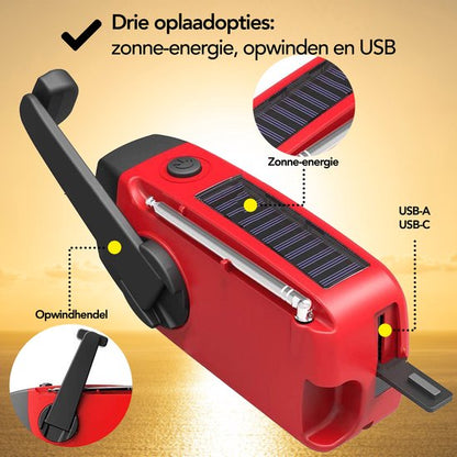 AlertPro™ Noodradio met Zaklamp en Powerbank | 2.000 mAh