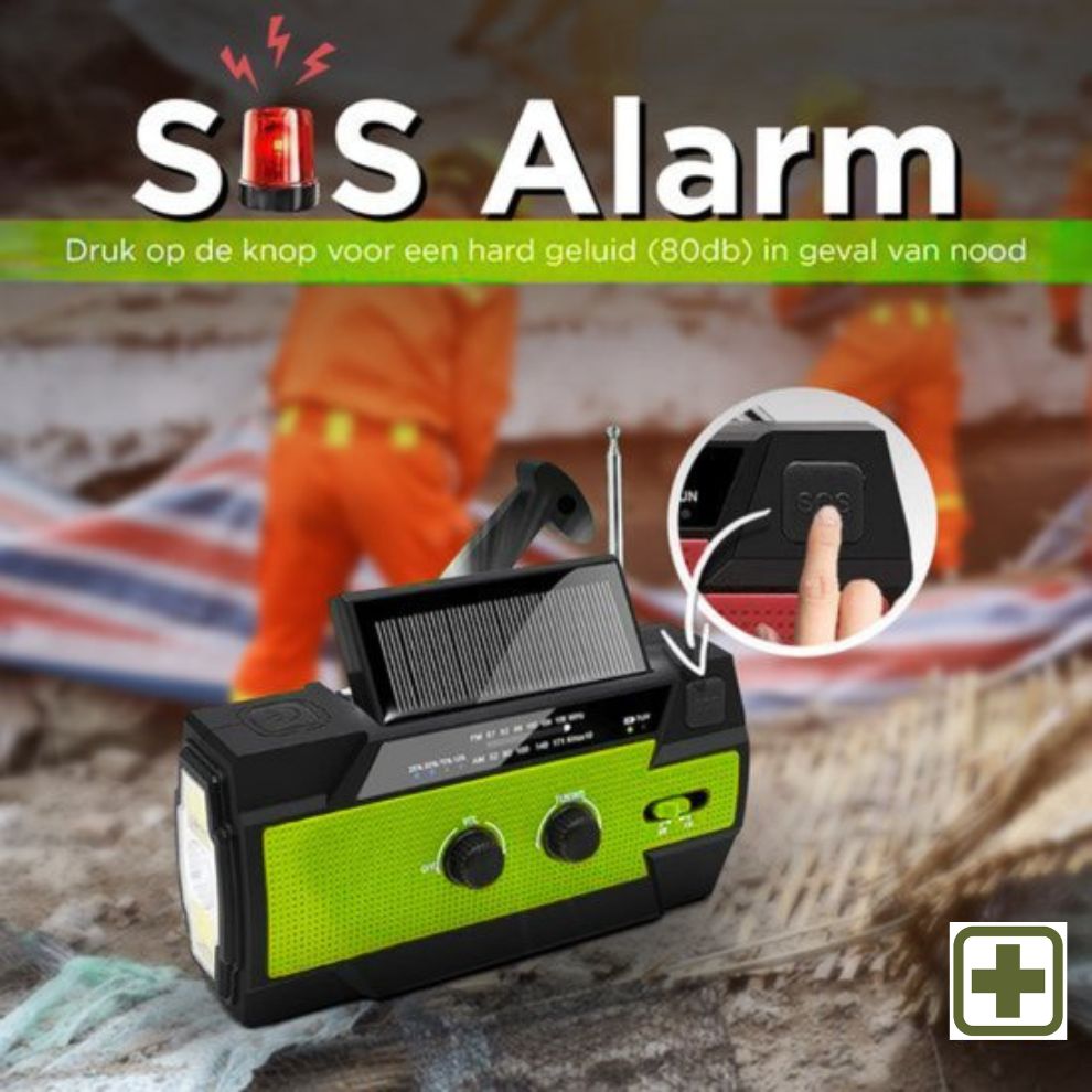 AlertPro™ Noodradio met Zaklamp, SOS en Powerbank | 4.000 mAh
