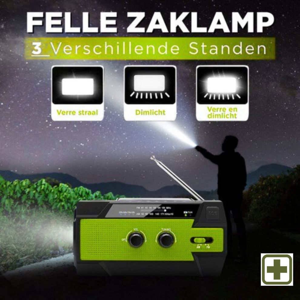 AlertPro™ Noodradio met Zaklamp, SOS en Powerbank | 4.000 mAh