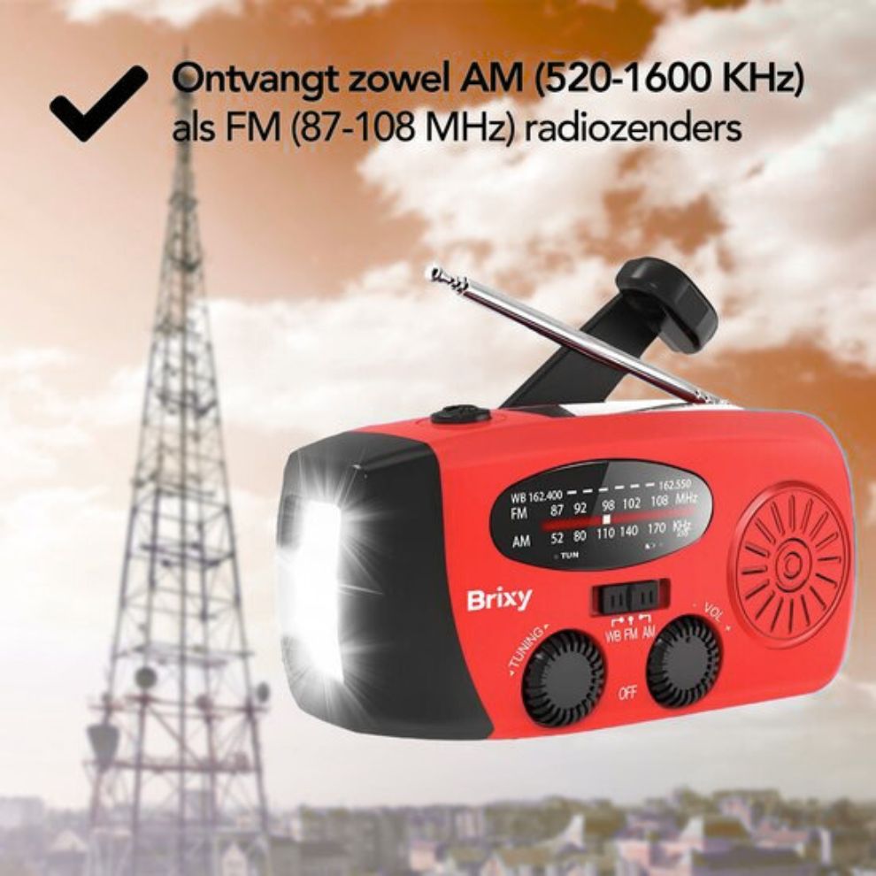 AlertPro™ Noodradio met Zaklamp en Powerbank | 2.000 mAh